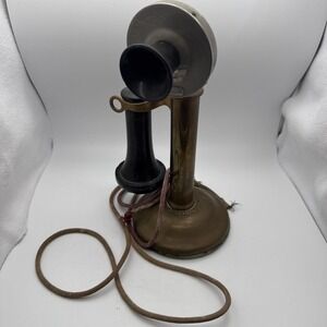 Antique Brass Candle Stick Telephone Automatic Electric Western Electric Company